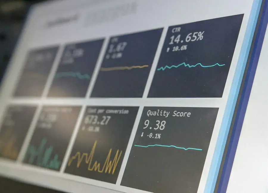Analytics dashboards on a monitor